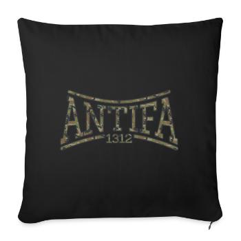 antifa - Sofa pillowcase 17,3'' x 17,3'' (45 x 45 cm) - black - Front
