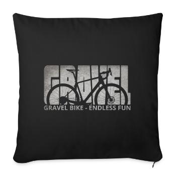 Gravel Bike Endless Fun Cyclocross Fahrrad Spaß - Sofa pillowcase 17,3'' x 17,3'' (45 x 45 cm) - black - Front