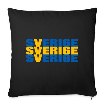 Suède Suédois Sverige - Housse de coussin décorative 45 x 45 cm - noir - Devant