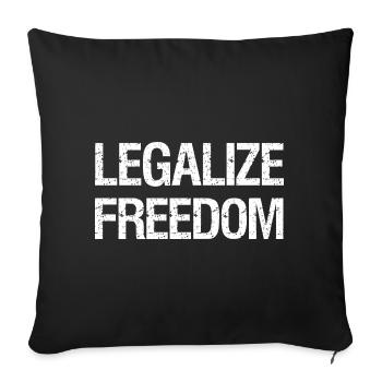 LEGALIZE PEACE PEACE FREEDOM FREEDOM - Sofa pillowcase 17,3'' x 17,3'' (45 x 45 cm) - black - Front