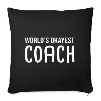 world s okayest coach humour entraineur sportif - Housse de coussin décorative 45 x 45 cm - noir - Devant