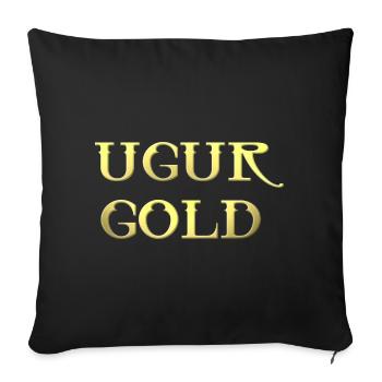 Ugur Gold / Held / Geld / Welt - Sofakissenbezug 45 x 45 cm - Schwarz - Vorne