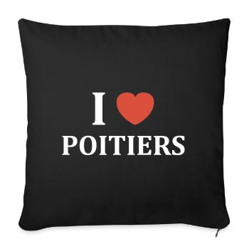 i love poitiers - Housse de coussin décorative 45 x 45 cm - noir - Devant