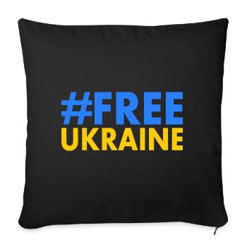 Free ukraine - Sofa pillowcase 17,3'' x 17,3'' (45 x 45 cm) - black - Front