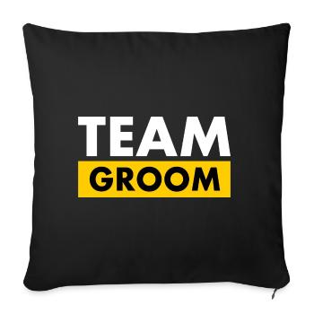 Team groom - Sofa pillowcase 17,3'' x 17,3'' (45 x 45 cm) - black - Front