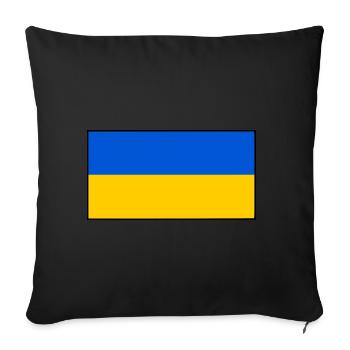 Ukraine - Sofa pillowcase 17,3'' x 17,3'' (45 x 45 cm) - black - Front