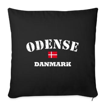 Odense Danmark - Sofa pillowcase 17,3'' x 17,3'' (45 x 45 cm) - black - Front