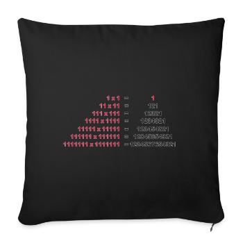 Number Palindrome Mathematics Physics 1x1 1^2 Gift - Sofa pillowcase 17,3'' x 17,3'' (45 x 45 cm) - black - Front