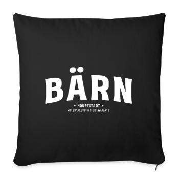 Bärn Capital Design avec coordonnées - Housse de coussin décorative 45 x 45 cm - noir - Devant