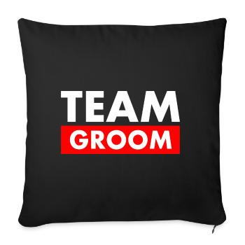 Team groom - Sofa pillowcase 17,3'' x 17,3'' (45 x 45 cm) - black - Front