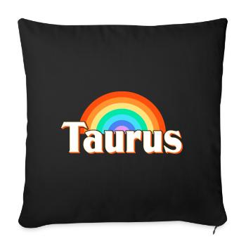 Signe du zodiaque Taureau - Housse de coussin décorative 45 x 45 cm - noir - Devant