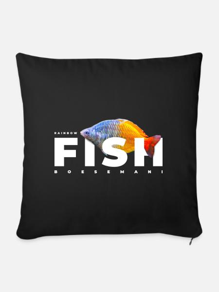 Boesemani Regenbogen Fischhalter - Sofakissenbezug 45 x 45 cm - Schwarz