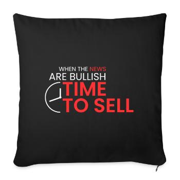 quand les nouvelles sont haussières - Housse de coussin décorative 45 x 45 cm - noir - Devant