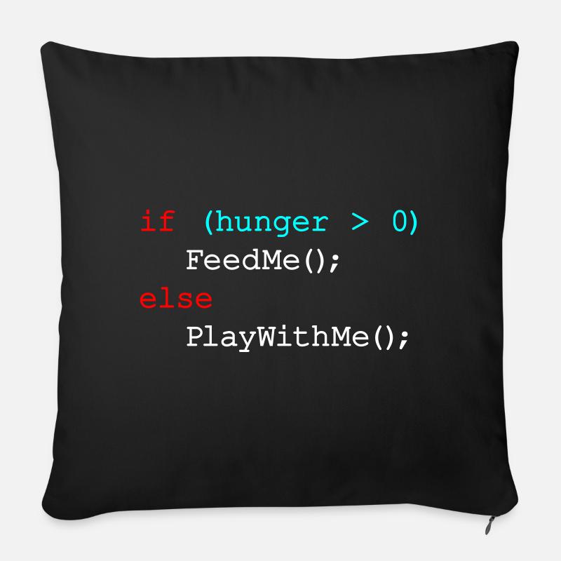 Wenn Hunger mich füttert, sonst spiel mit mir - JavaScript - Sofakissenbezug 45 x 45 cm - Schwarz