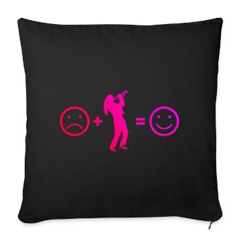 Trumpeter Jazz Trumpeter Trumpet Ladies Trumpets - Sofa pillowcase 17,3'' x 17,3'' (45 x 45 cm) - black - Front