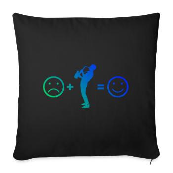 Saxophone Femme Saxophone Saxophone Hommes Saxophone - Housse de coussin décorative 45 x 45 cm - noir - Devant