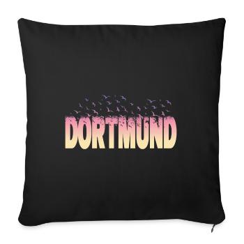 Dortmund Allemagne City Font Oiseaux Skyline - Housse de coussin décorative 45 x 45 cm - noir - Devant