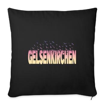 Gelsenkirchen Germany City Font Birds - Sofa pillowcase 17,3'' x 17,3'' (45 x 45 cm) - black - Front