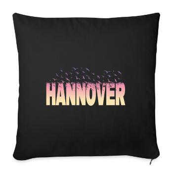 Hanover Germany City Font Birds Skyline - Sofa pillowcase 17,3'' x 17,3'' (45 x 45 cm) - black - Front