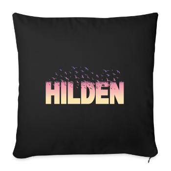 Hilden Deutschland Stadt Schrift Vögel Skyline - Sofakissenbezug 45 x 45 cm - Schwarz - Vorne