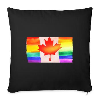 Kanada Flagge LGBTQ - Sofakissenbezug 45 x 45 cm - Schwarz - Vorne