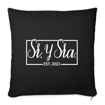 Sr. Y Sra. Est. 2023 - Hochzeitsgeschenk für Männer & Frauen - Sofakissenbezug 45 x 45 cm - Schwarz - Vorne