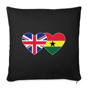 England Ghana Flag Heart - Sofa pillowcase 17,3'' x 17,3'' (45 x 45 cm) - black - Front