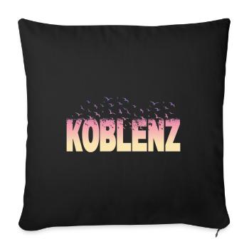 Koblenz Deutschland Stadt Schrift Vögel Skyline - Sofakissenbezug 45 x 45 cm - Schwarz - Vorne