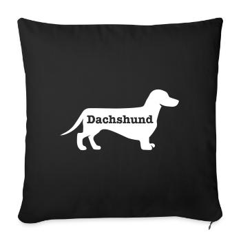 Teckel - Housse de coussin décorative 45 x 45 cm - noir - Devant