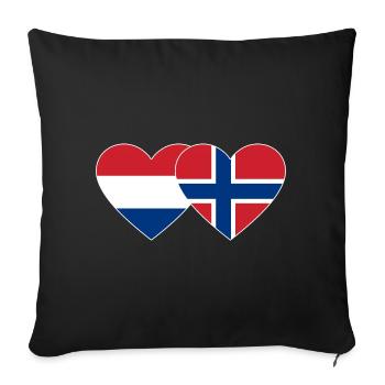 Holland Norway Flag Heart - Sofa pillowcase 17,3'' x 17,3'' (45 x 45 cm) - black - Front