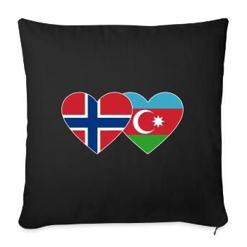 Norvège Drapeau azerbaïdjanais - Housse de coussin décorative 45 x 45 cm - noir - Devant