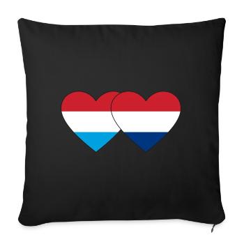 Luxembourg Holland Flag Heart - Housse de coussin décorative 45 x 45 cm - noir - Devant