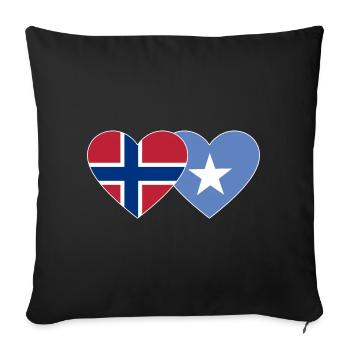 Norway Somalia Flag Heart - Sofa pillowcase 17,3'' x 17,3'' (45 x 45 cm) - black - Front