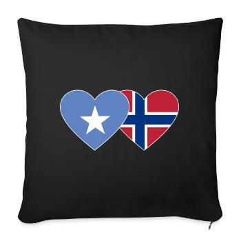 Somalia Norway Flag Heart - Sofa pillowcase 17,3'' x 17,3'' (45 x 45 cm) - black - Front