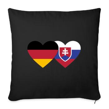 Germany Slovakia Flag Heart - Sofa pillowcase 17,3'' x 17,3'' (45 x 45 cm) - black - Front