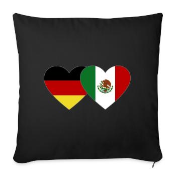 Germany Mexico Flag Heart - Sofa pillowcase 17,3'' x 17,3'' (45 x 45 cm) - black - Front