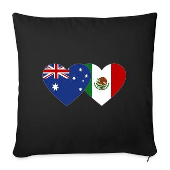 Australia Mexico Flag Heart - Sofa pillowcase 17,3'' x 17,3'' (45 x 45 cm) - black - Front