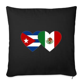 Cuba Mexico Flag Heart - Sofa pillowcase 17,3'' x 17,3'' (45 x 45 cm) - black - Front