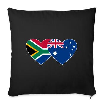 Südafrika Australien Flagge Herz - Sofakissenbezug 45 x 45 cm - Schwarz - Vorne