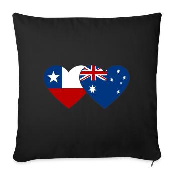 Chili Australie Flag Heart - Housse de coussin décorative 45 x 45 cm - noir - Devant