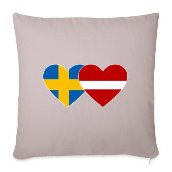 Sweden Latvia Flag Heart - Sofa pillowcase 17,3'' x 17,3'' (45 x 45 cm) - light taupe - Front