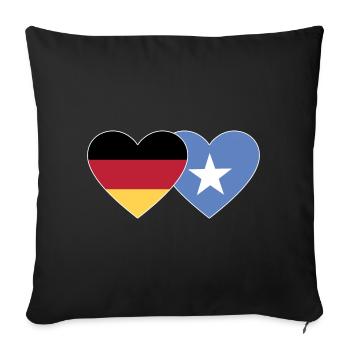 Germany Somalia Flag Heart - Sofa pillowcase 17,3'' x 17,3'' (45 x 45 cm) - black - Front