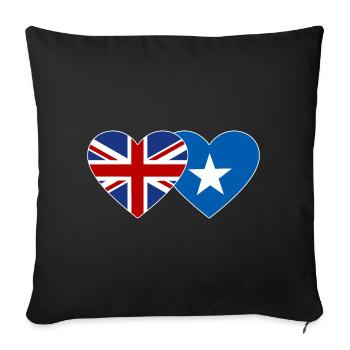 England Somalia Flag Heart - Sofa pillowcase 17,3'' x 17,3'' (45 x 45 cm) - black - Front