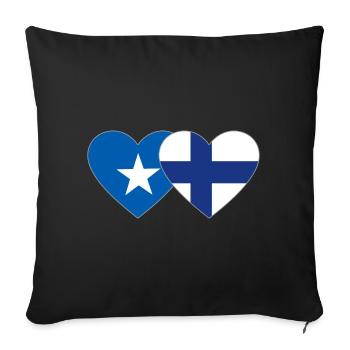 Somalia Finland Flag Heart - Sofa pillowcase 17,3'' x 17,3'' (45 x 45 cm) - black - Front