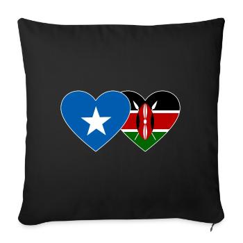 Somalia Kenya Flag Heart - Sofa pillowcase 17,3'' x 17,3'' (45 x 45 cm) - black - Front
