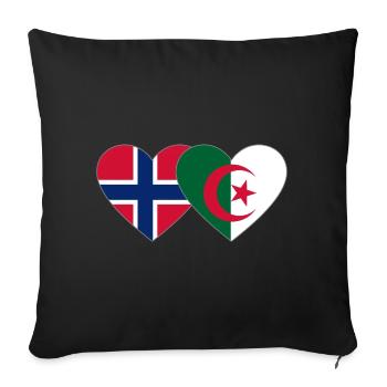Norway Algeria Flag Heart - Sofa pillowcase 17,3'' x 17,3'' (45 x 45 cm) - black - Front