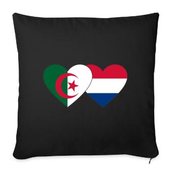 Algeria Holland Flag Heart - Sofa pillowcase 17,3'' x 17,3'' (45 x 45 cm) - black - Front