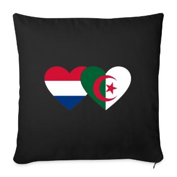 Holland Algeria Flag Heart - Sofa pillowcase 17,3'' x 17,3'' (45 x 45 cm) - black - Front