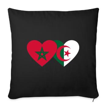 Morocco Algeria Flag Heart - Sofa pillowcase 17,3'' x 17,3'' (45 x 45 cm) - black - Front