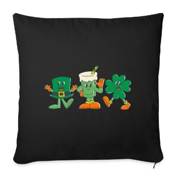 Fröhlichen St Patrick Tag. St. Patrick's Day! - Sofakissenbezug 45 x 45 cm - Schwarz - Vorne